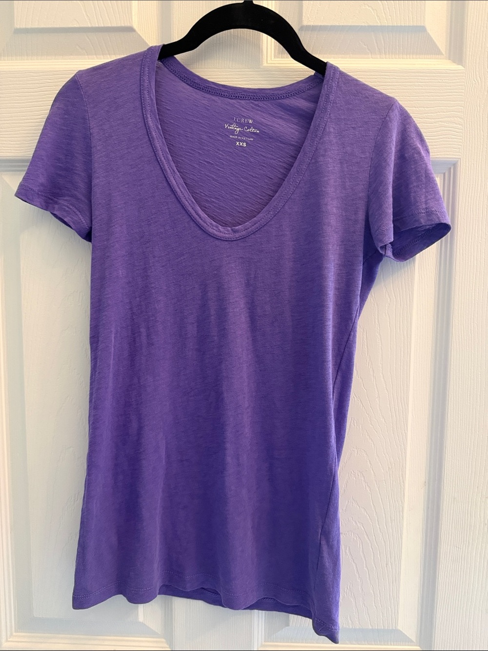 J. Crew 100% Cotton Purple V-Neck Tissue Short Sleeve Tee